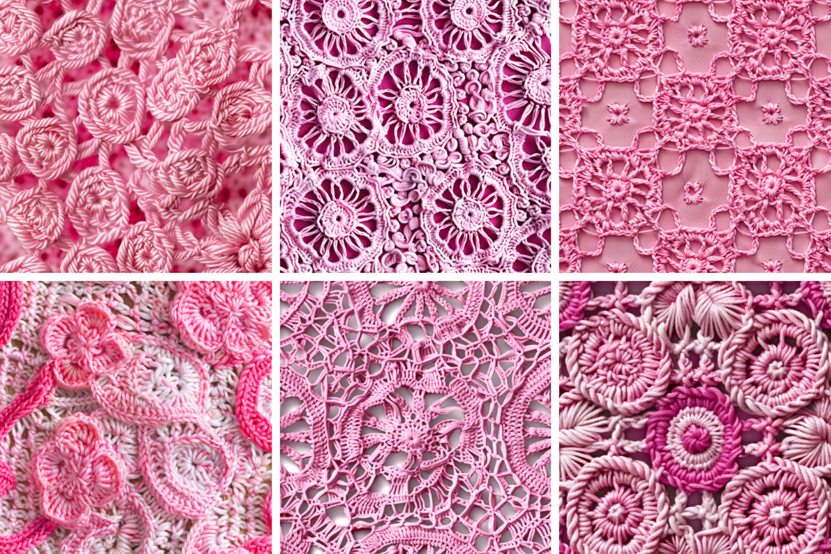 Pink Crochet Seamless Patterns | Creative Market