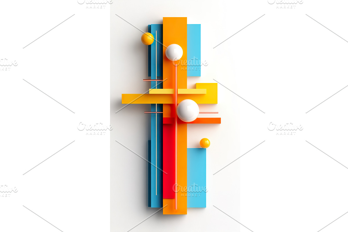 Abstract geometric art with bold, an Illustration by Lermont51