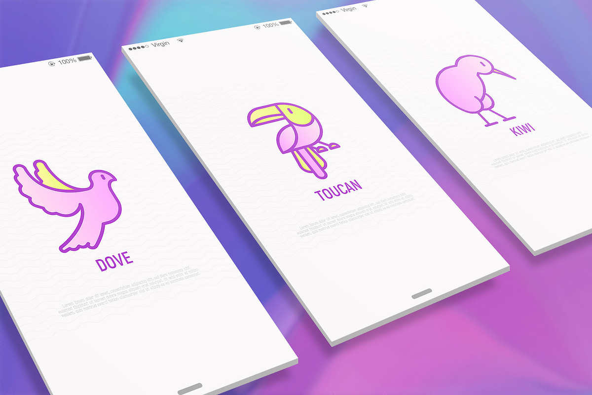 Birds | 16 Thin Line Icons Set, an Outline Icon by Alex Blogoodf (Photo 2 of 7)