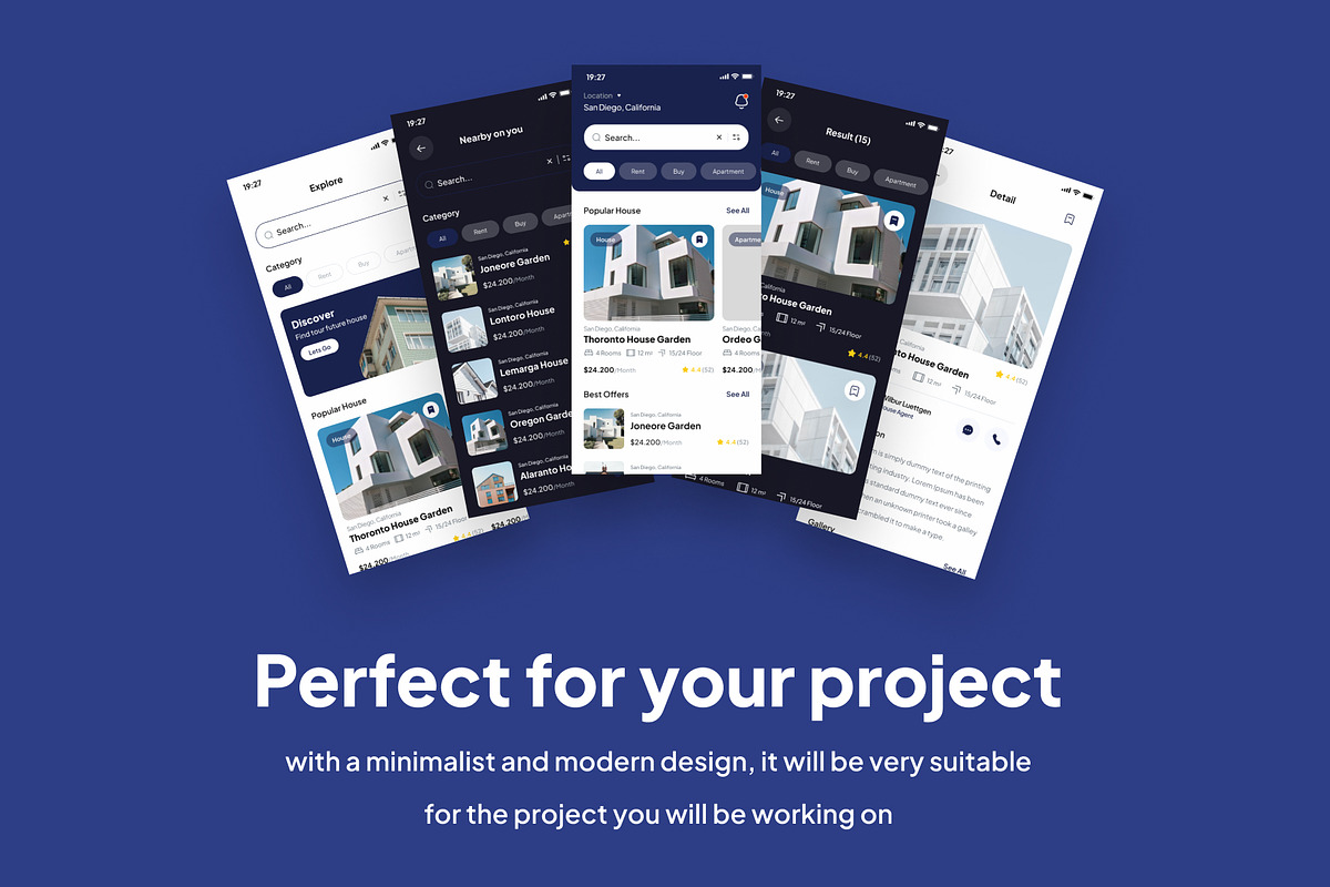 Hosurent - Real Estate App UI Kits, an App Template by Minialis (Photo 3 of 6)