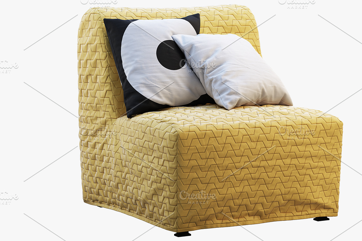 Chair-bed with pillows 3d model, a Furniture 3D Model by 3dmitruk (Photo 3 of 11)