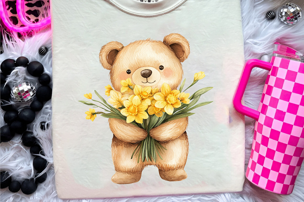 Spring Woodland Animal with Bouquet, an Illustration by CreationArt (Photo 5 of 9)