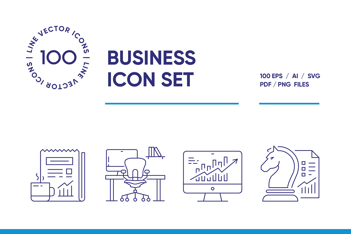 Business Line Icon Set, an Outline Icon by iStar Design (Photo 1 of 8)