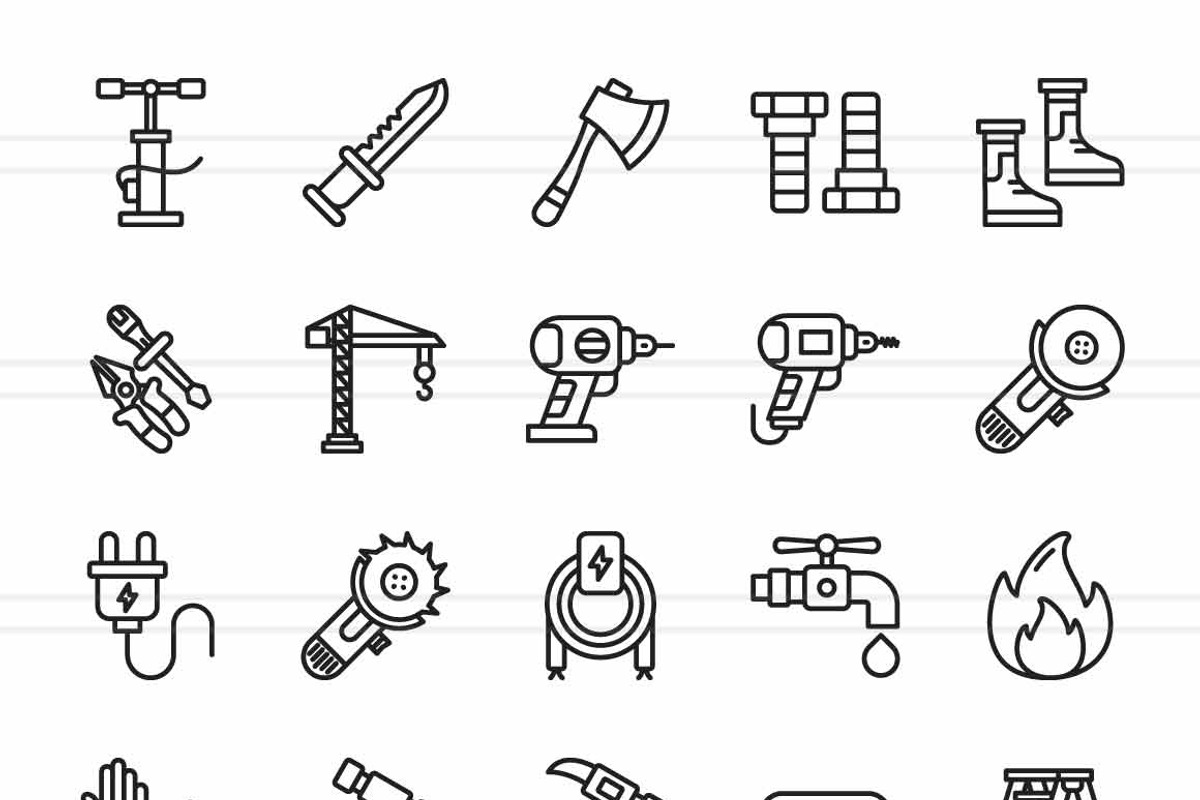 50 Tools line Icons, an Icon by IconBunny (Photo 2 of 2)