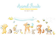 Woodland animals parade clipart, an Animal Illustration by Magic Story Studio (Thumbnail 6 of 6)