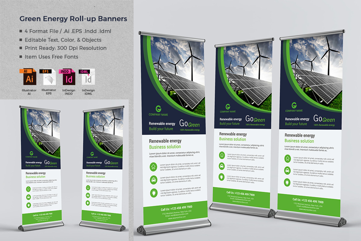 Green Energy Roll-up Banners, a Flyer Template by design_pick (Photo 1 of 4)