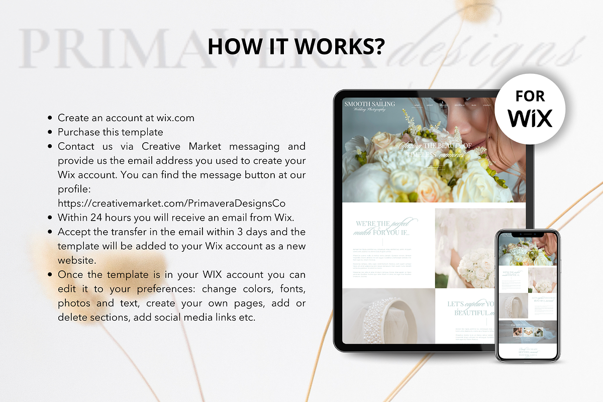 Wix Photography Website Template, a Wix Template by Primavera Studio Design (Photo 6 of 8)