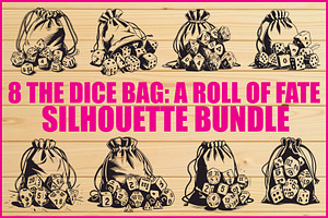 Dice Bag Silhouette Bundle, an Illustration by Designs_River