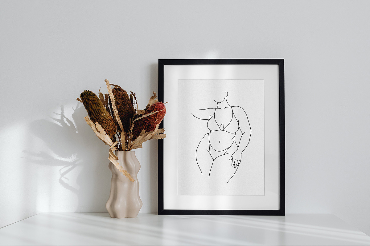 Curvy models minimal line art set., a Background Graphic by ElenKoss (Photo 9 of 11)