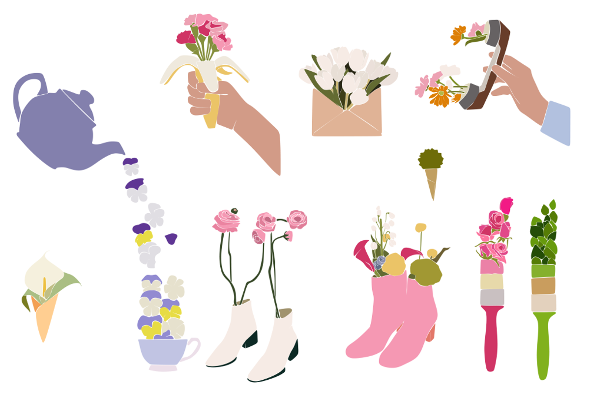 Spring set, vector illustrations, an Illustration by Yana_mide (Photo 7 of 11)