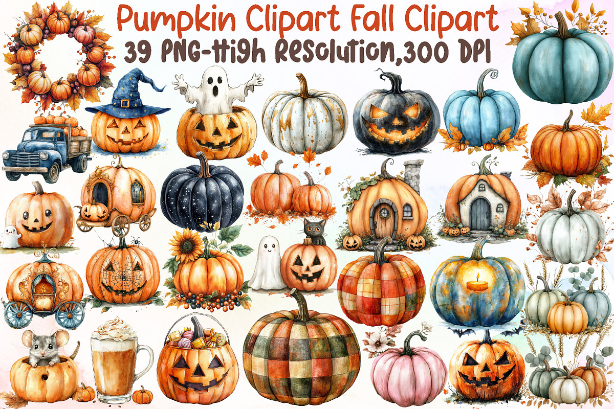 Pumpkin Clipart Fall Clipart Hallowe, an Illustration by Sublimation Artist (Photo 1 of 6)