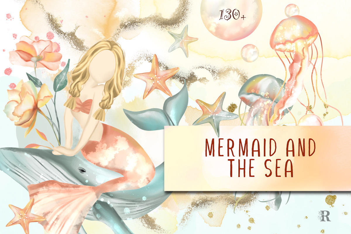 Mermaid and The Sea, an Animal Illustration by Rachel Art Studio (Photo 1 of 10)