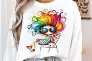 Watercolor quirky summer girl clipar, an Illustration by SinaCreation (Thumbnail 6 of 11)