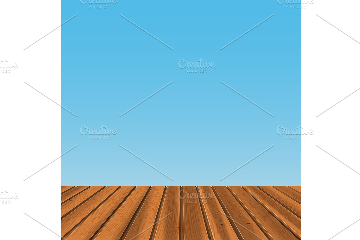wood floor with blue back, an Illustration by piter.goskov