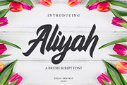 Aliyah script font, a Script Font by Zelda Graphic (Thumbnail 1 of 6)