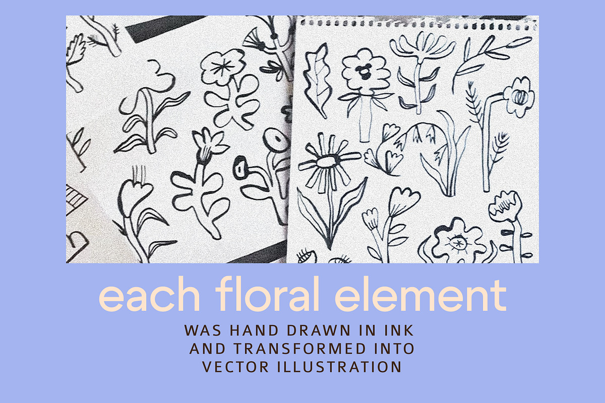 Quirky Florals Hand Drawn collection, an Object Illustration by Lena Nikolaeva (Photo 4 of 12)