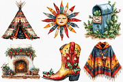 Watercolor Southwestern Christmas, an Illustration by Canvas Craft (Thumbnail 2 of 8)