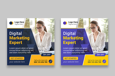 Digital Marketing Social Media Post, a Marketing Template by mh_arif