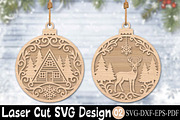 Christmas Ornament Laser Cut File, an Object Graphic by Rose Art (Thumbnail 1 of 3)