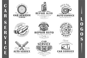 9 Car Service Logos Templates Vol.1