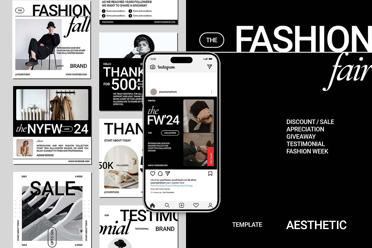 Fashion Fair Instagram Pack, a Social Media Template by Analogi Studio (Photo 3 of 8)