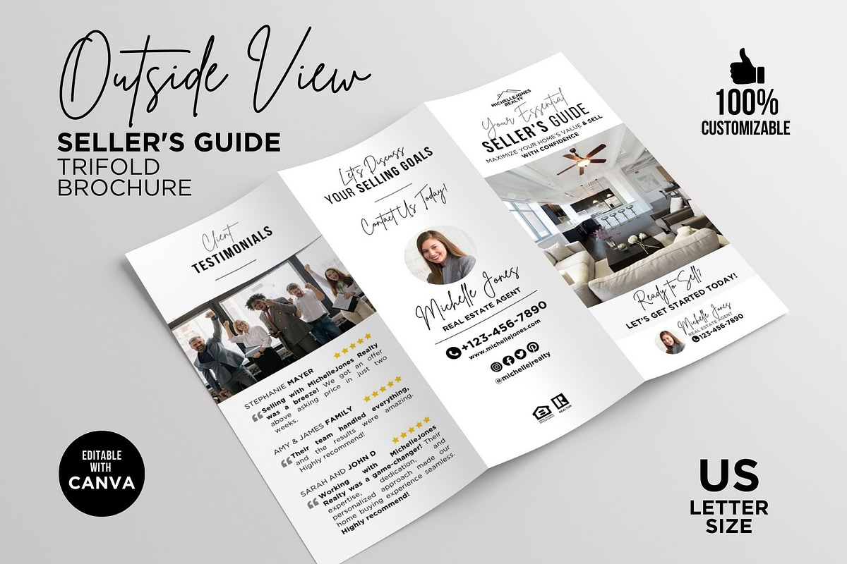 Seller Guide Trifold Brochure Canva, a Brochure Template by CreativeVinesStore (Photo 3 of 6)
