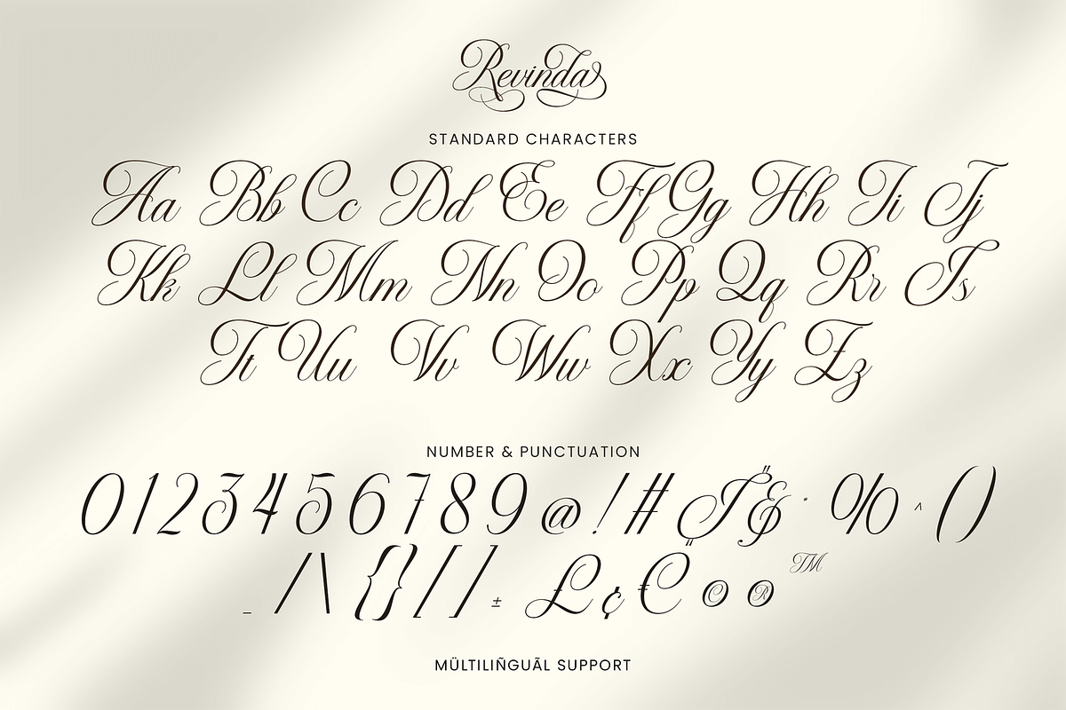 Revinda - Modern Cursive Script Font, a Script Font by Pixesia Studio (Photo 12 of 12)