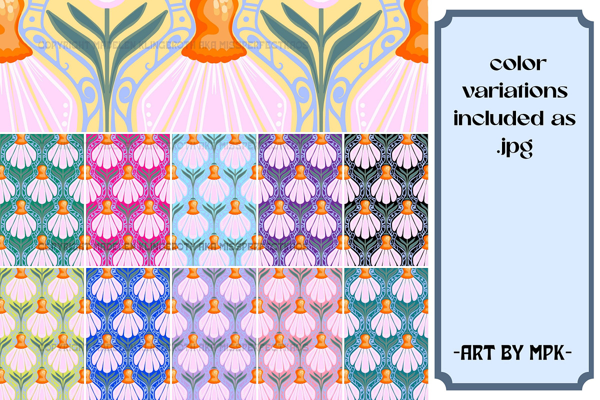 Stylized Daisies - Repeat Pattern, a Pattern Graphic by MissPerfectKaos (Photo 7 of 7)