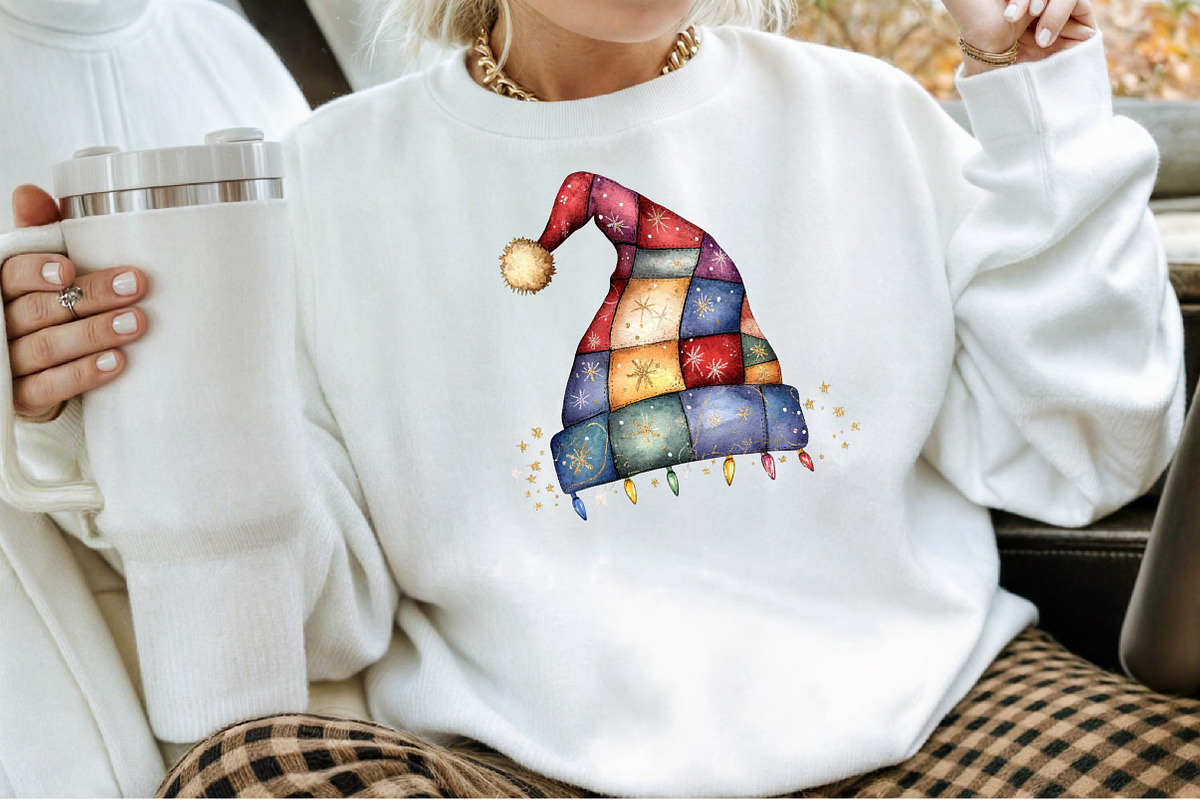 Christmas Patchwork Hat Clipart, an Illustration by Sublimation Artist (Photo 4 of 6)