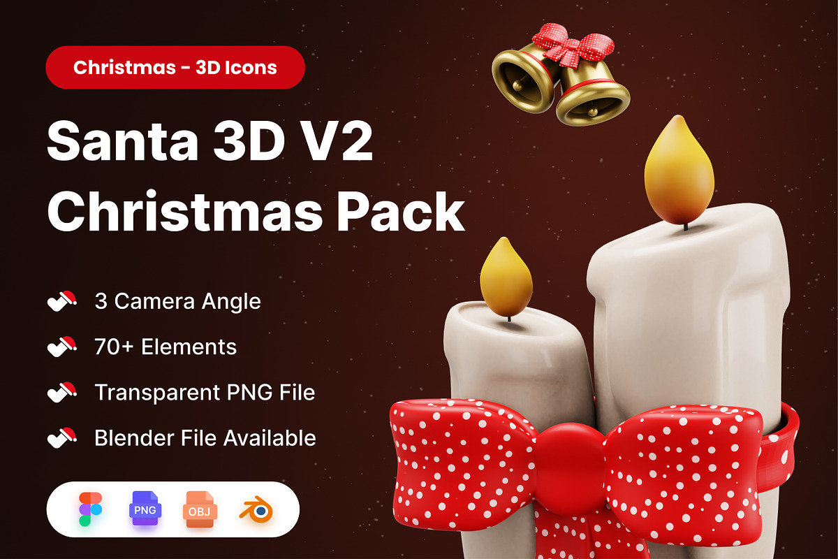 Santa 3D V2 (Christmas Pack), an Object 3D Model by Iqonic Design (Photo 1 of 10)