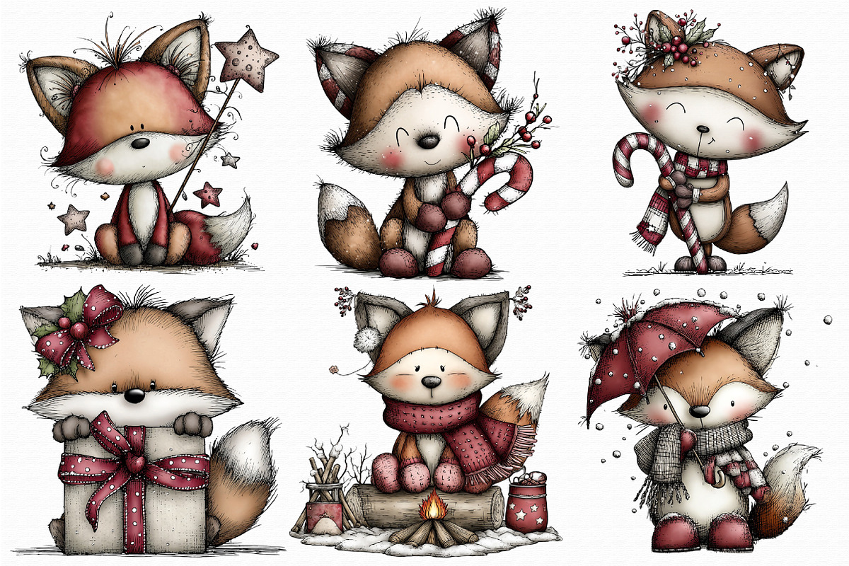 Quirky Fox Clipart PNG, an Illustration by Libby Wishes (Photo 6 of 7)