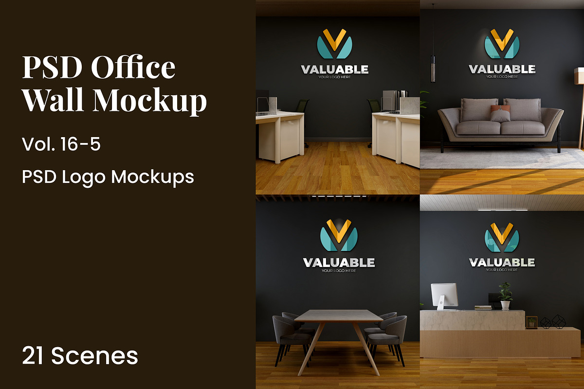 PSD Modern Office Wall Logo Mockup, a Product Mockup by Ayy (Photo 1 of 23)