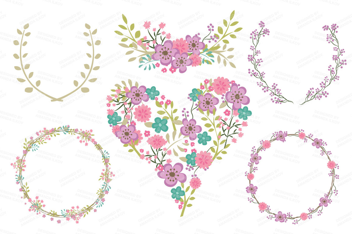 Vector Garden Party Vintage Flowers, an Illustration by Amanda Ilkov (Photo 3 of 4)