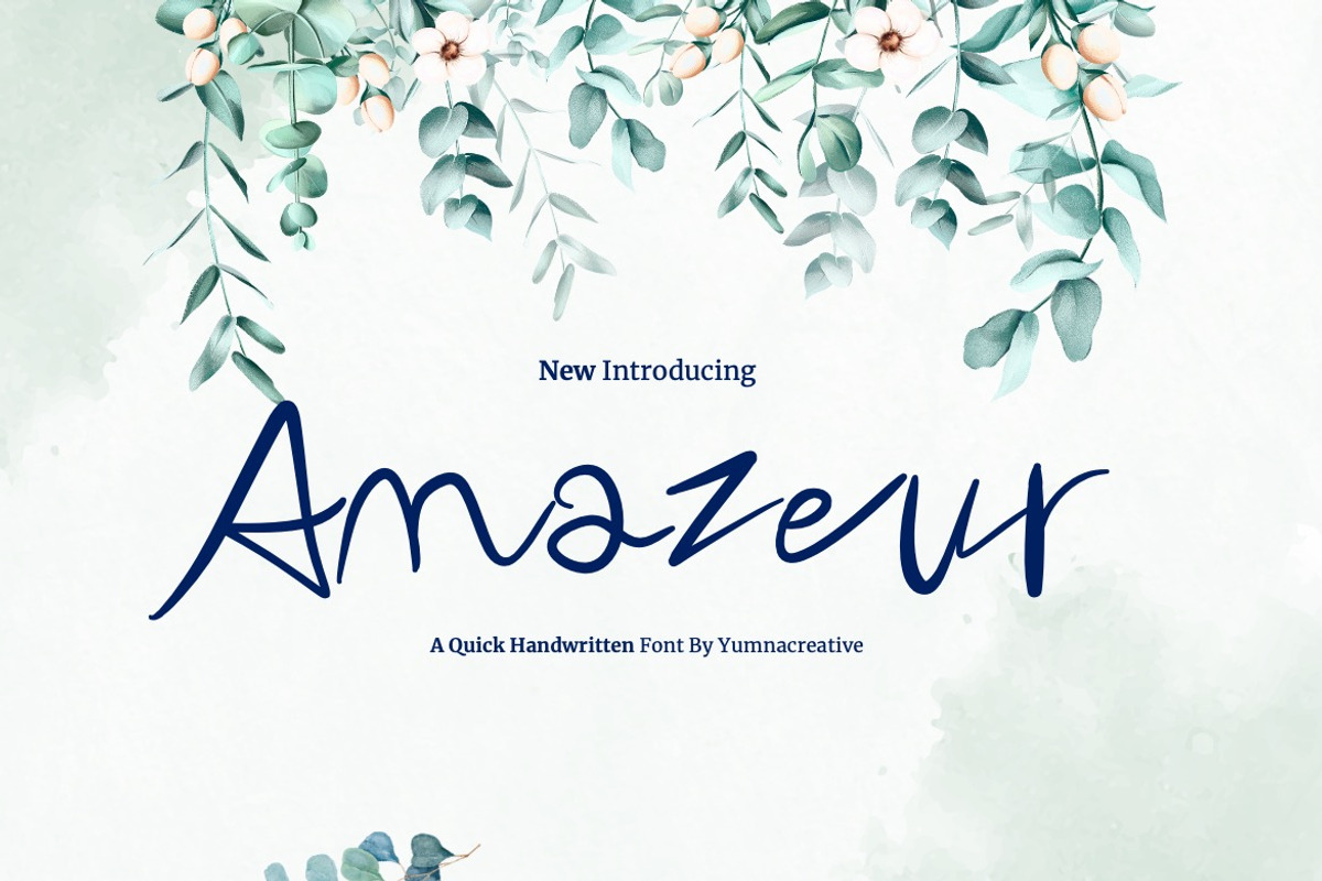 Amazeur - Quick Handwritten Font, a Script Font by Dhabee (Photo 1 of 5)