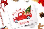 Christmas Red Truck Sublimation, an Illustration by vivastarkids (Thumbnail 3 of 7)