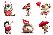 Valentine Animal Clipart Bundle, an Illustration by CreationArt (Thumbnail 2 of 7)