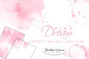 Pink Watercolor Backgrounds + Washes, an Illustration by Feather Grace Designs (Thumbnail 1 of 7)