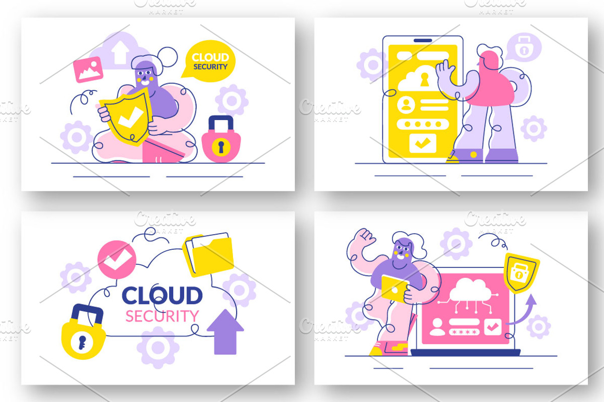 10 Cloud Security Illustration, a Technology Illustration by denayunebgt (Photo 3 of 4)