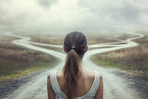 Young woman standing in front of two, a Person Photo by MistyDay