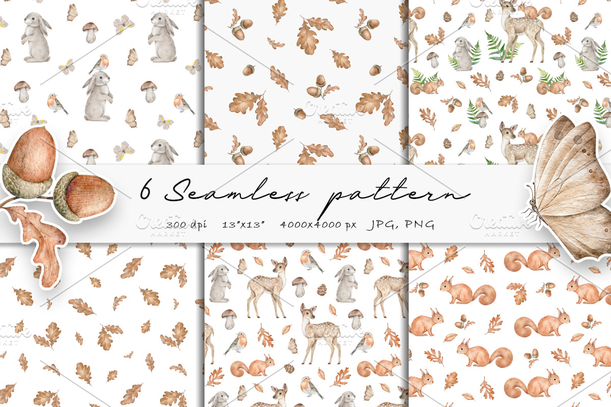 Woodland animal clipart Autumn mood, an Animal Illustration by Daryartsy (Photo 7 of 7)