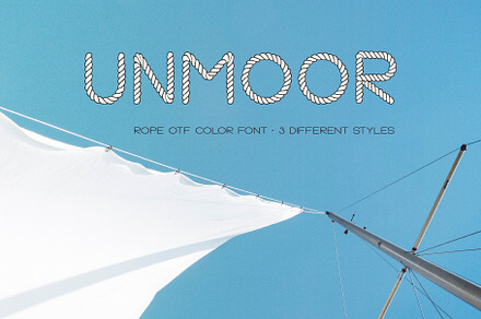 Unmoor - Color and Outline Rope Font, a Sans Serif Font by Anastasia Ivanskaia
