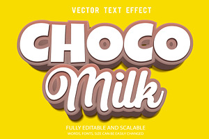 Choco Milk Vector 3d Editable Text