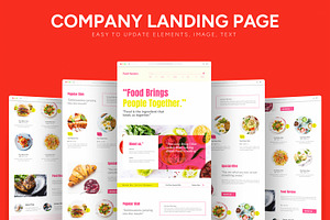 Food Agency Landing Page Layout, an UI Kit Template by CreativeShaper