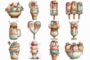 Whimsical Summer Ice Cream Clipart, an Illustration by Libby Wishes (Thumbnail 2 of 7)