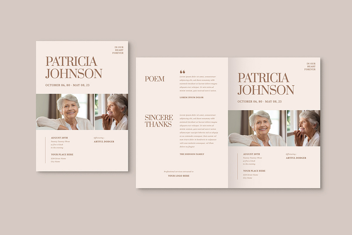 Funeral Program Template, a Brochure Template by VectorVactory (Photo 7 of 8)