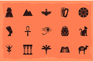 ancient egypt icon set, an Object Illustration by studiogstock