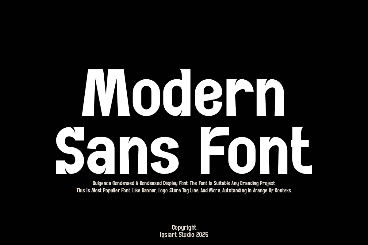 Bulgenca Condensed - Sans Font, a Sans Serif Font by Iqsiart Studio (Photo 2 of 7)