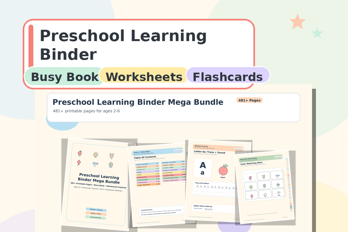 Preschool learning binder, a Stationery Template by HeavensStar (Photo 1 of 10)
