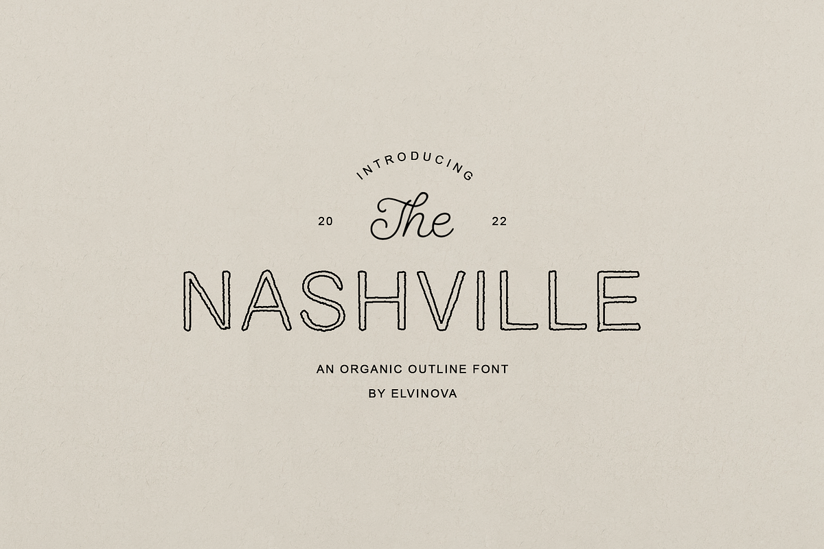 Nashville | Outline Font, a Sans Serif Font by elvinova (Photo 1 of 7)