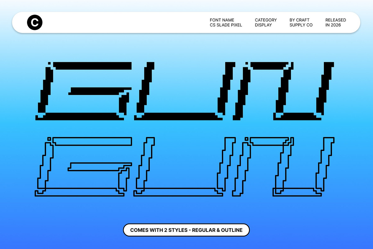 CS Slade Pixel, a Sans Serif Font by Craft Supply Co. (Photo 4 of 8)